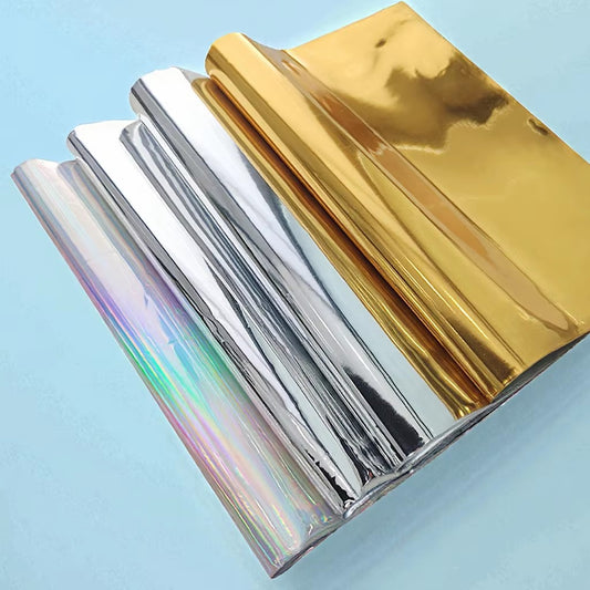 Adhesive Metallic Silver TPU Smooth Soft Opaque Moisture Proof Stretch Film Wallpaper Mirror Stickers for Handbag Shoes Candle
